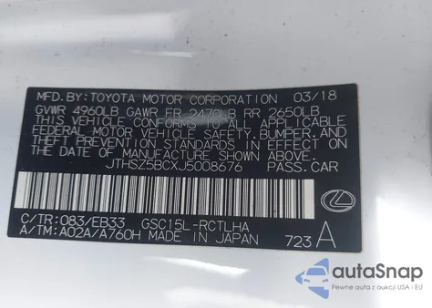 2018 Lexus Rc 350 z USA, uszkodzony, nr VIN JTHSZ5BCXJ5008676